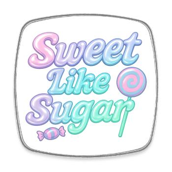 Sweet Like Sugar / Y2K Design - Square fridge magnet - white - Front