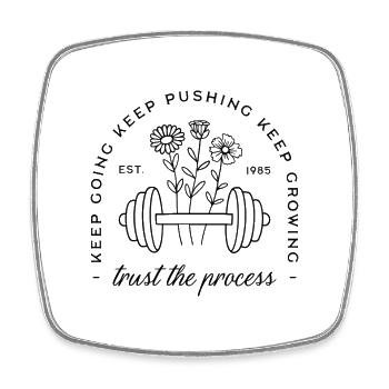 Gym girl aesthetic weight lifting motivation quote - Square fridge magnet - white - Front