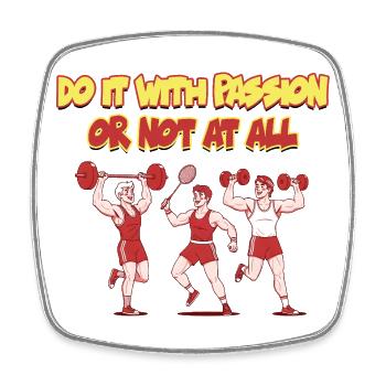 Leidenschaft Fitness Motivation Design - Viereckiger Kühlschrankmagnet - Weiß - Vorne
