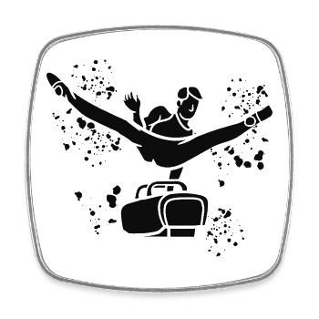 artistic gymnastics pommel horse gymnast - Square fridge magnet - white - Front