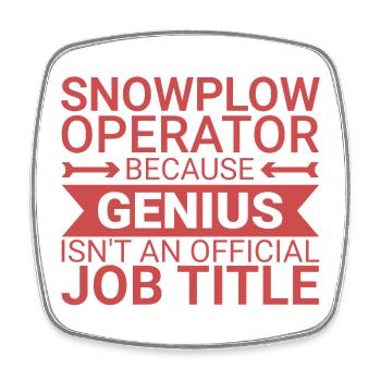 Snowplow Operator Genius Schneepflugfahrer - Viereckiger Kühlschrankmagnet - Weiß - Vorne