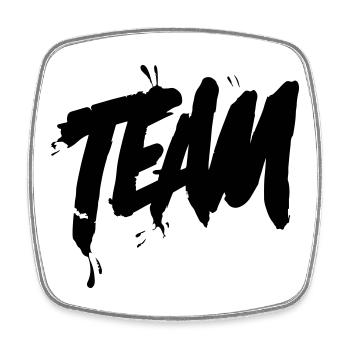 Team Schriftzug - Viereckiger Kühlschrankmagnet - Weiß - Vorne