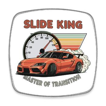 Slide King: Master of Transition - Viereckiger Kühlschrankmagnet - Weiß - Vorne