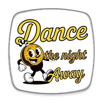 Dance Night Disco Cartoon Design - Square fridge magnet - white - Front