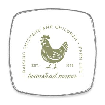 Homestead Mama Mama lustig Huhn Liebhaber Muttertag - Viereckiger Kühlschrankmagnet - Weiß - Vorne