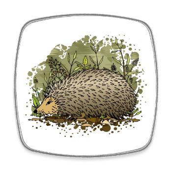Igel - Viereckiger Kühlschrankmagnet - Weiß - Vorne
