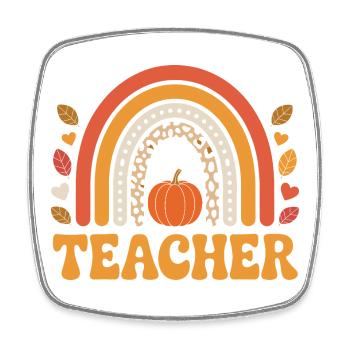 Lehrer Herbst Geschenk - Viereckiger Kühlschrankmagnet - Weiß - Vorne