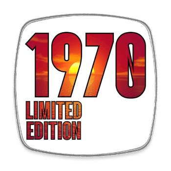 Design Vintage Sunset 1970 Edition - Square fridge magnet - white - Front