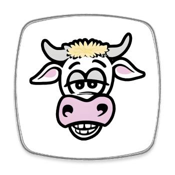 Funny Cow - Square fridge magnet - white - Front