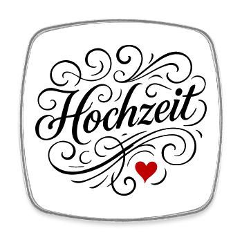 Hochzeit Herz - Viereckiger Kühlschrankmagnet - Weiß - Vorne