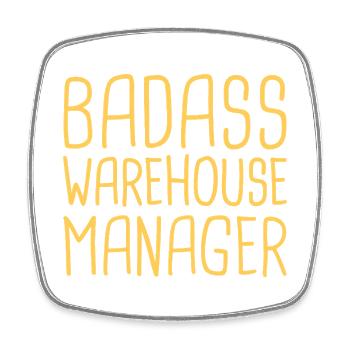 Warehouse Manager Badass - Square fridge magnet - white - Front