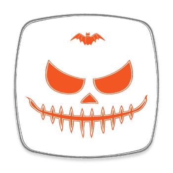 Conception du masque Boo d’Halloween - Magnet carré - blanc - Devant