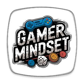 Gamer Mindset Retro Gaming Design - Viereckiger Kühlschrankmagnet - Weiß - Vorne
