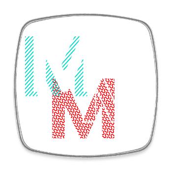 M Lettering Gifts - Viereckiger Kühlschrankmagnet - Weiß - Vorne
