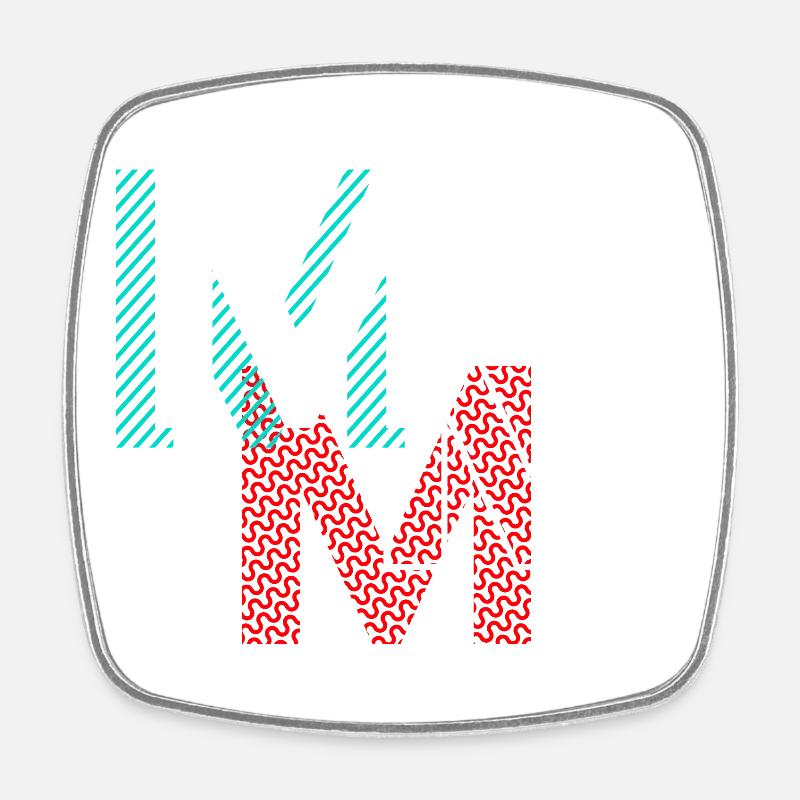 M Lettering Gifts - Square fridge magnet - white