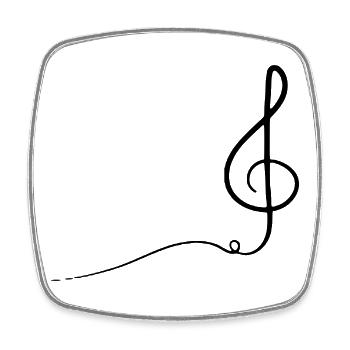 Abstrakte Darstellung der Violinschlüsselmusik - Viereckiger Kühlschrankmagnet - Weiß - Vorne