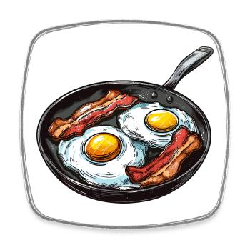 Küchenzauber Frühstücksmotiv - Viereckiger Kühlschrankmagnet - Weiß - Vorne