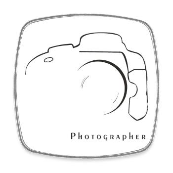 Photographer - Square fridge magnet - white - Front