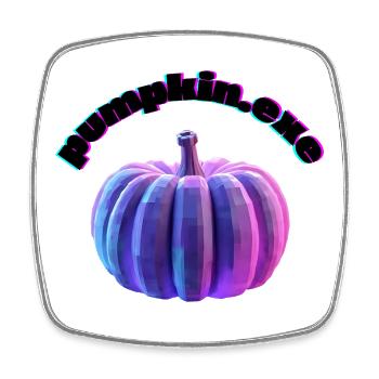 Pumpkin.exe – Futuristic Holographic Pumpkin Hallo - Viereckiger Kühlschrankmagnet - Weiß - Vorne