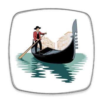Venetian Gondola Adventure - Square fridge magnet - white - Front
