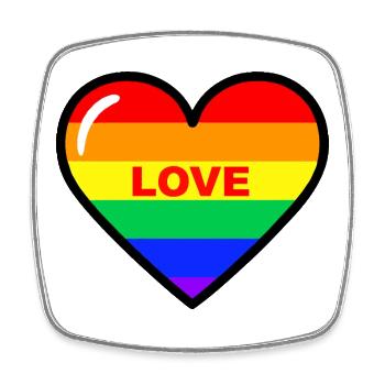 Regenbogen Herz Liebe - Viereckiger Kühlschrankmagnet - Weiß - Vorne