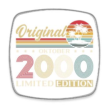 25th Birthday Original October Year 2000 - Square fridge magnet - white - Front
