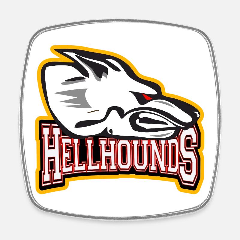 Hellhounds Logo - Viereckiger Kühlschrankmagnet - Weiß