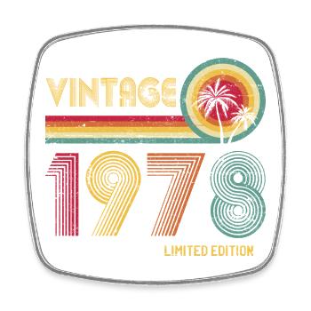 Jahrgang 1978 Sunburst Retro - Viereckiger Kühlschrankmagnet - Weiß - Vorne