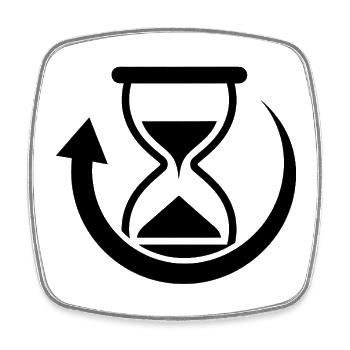 Time rotation graphics - Square fridge magnet - white - Front