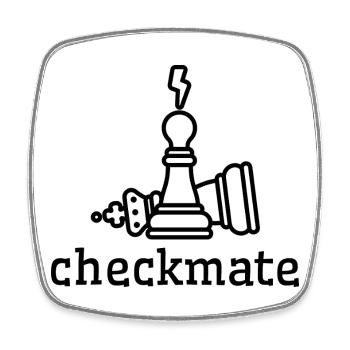 Checkmate to win - Square fridge magnet - white - Front