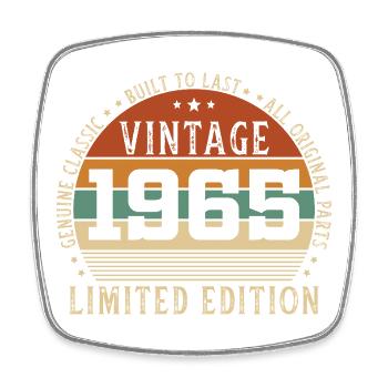 1965 Vintage Rétro Cadeau D'anniversaire - Magnet carré - blanc - Devant