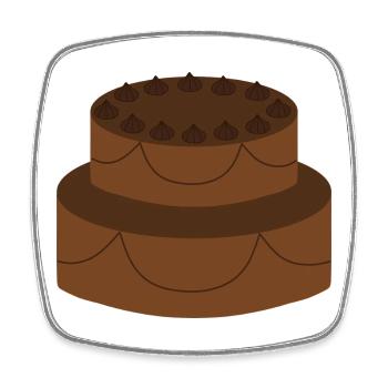 Two-Tier Chocolate Cake - Square fridge magnet - white - Front