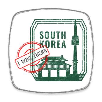 South Korea Souvenir – I Was There Design - Square fridge magnet - white - Front