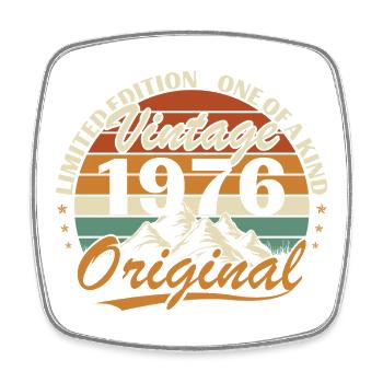 50 Jahre 1976 Vintage Retro Geburtstagsgeschenk - Viereckiger Kühlschrankmagnet - Weiß - Vorne