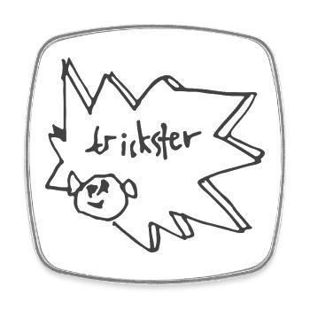 Trickster Burst Illustration - Viereckiger Kühlschrankmagnet - Weiß - Vorne
