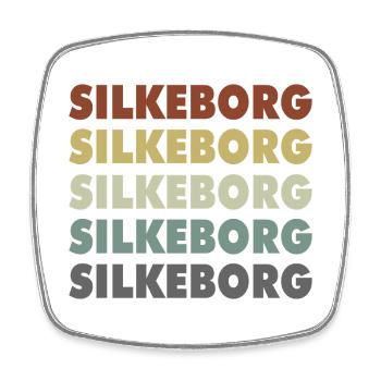 Silkeborg - Danemark - Danemark - Scandinavie - Magnet carré - blanc - Devant