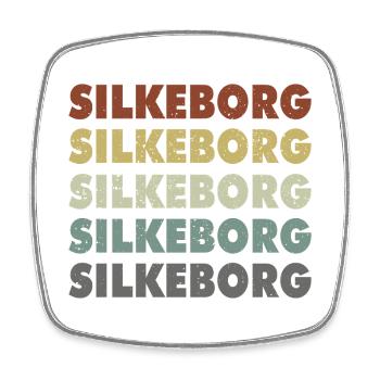 Silkeborg - Danemark - Danemark - Scandinavie - Magnet carré - blanc - Devant