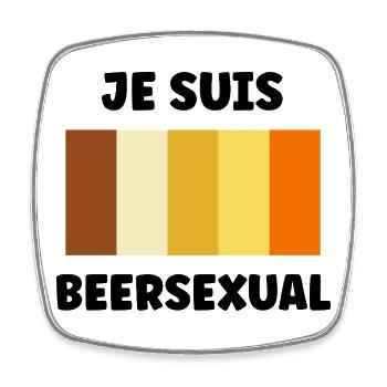 Beersexual - Square fridge magnet - white - Front