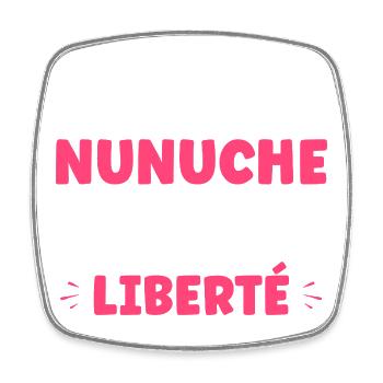 Attention Nunuche on the loose - Square fridge magnet - white - Front