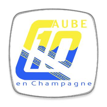Logo 10 Aube - Magnet carré - blanc - Devant