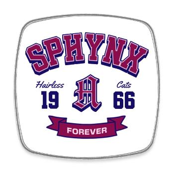 Sphynx Cats Forever Classic Varsity Style - Square fridge magnet - white - Front