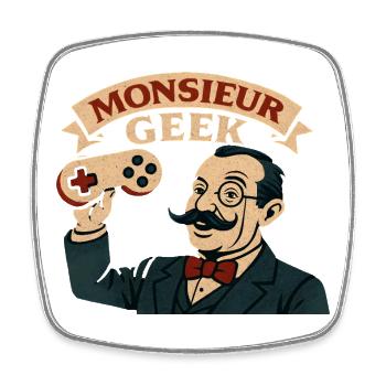 Mr. Geek Retro Spiel - Viereckiger Kühlschrankmagnet - Weiß - Vorne