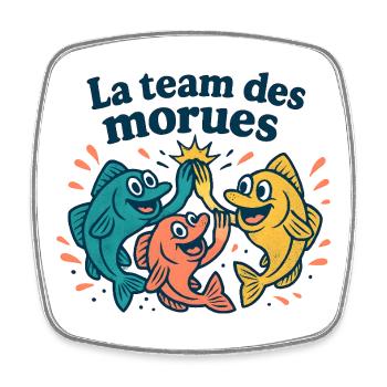Coloured Cod Team - Square fridge magnet - white - Front
