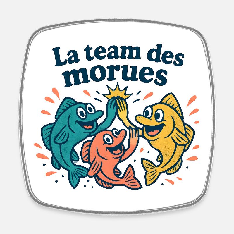 Coloured Cod Team - Square fridge magnet - white