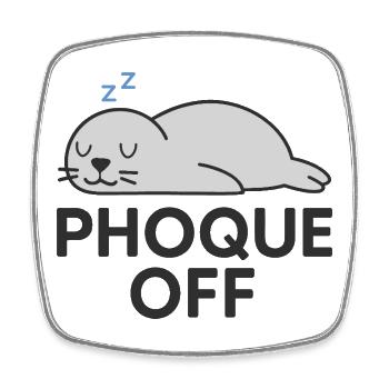 Seal Off – Lustiges und skurriles Wortspiel - Viereckiger Kühlschrankmagnet - Weiß - Vorne