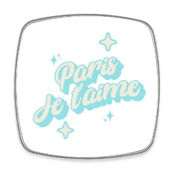Paris I Love You - Himmelblau - Viereckiger Kühlschrankmagnet - Weiß - Vorne
