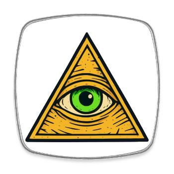 Triangle de l’œil qui voit tout - Magnet carré - blanc - Devant