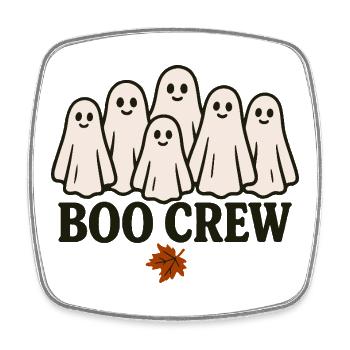 Boo Crew Lustiger Spruch Halloween Kostüm - Viereckiger Kühlschrankmagnet - Weiß - Vorne