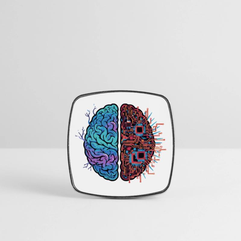 Robotic brain Technology Robotic Square fridge magnet