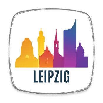 Leipzig Skyline Gradient - Square fridge magnet - white - Front